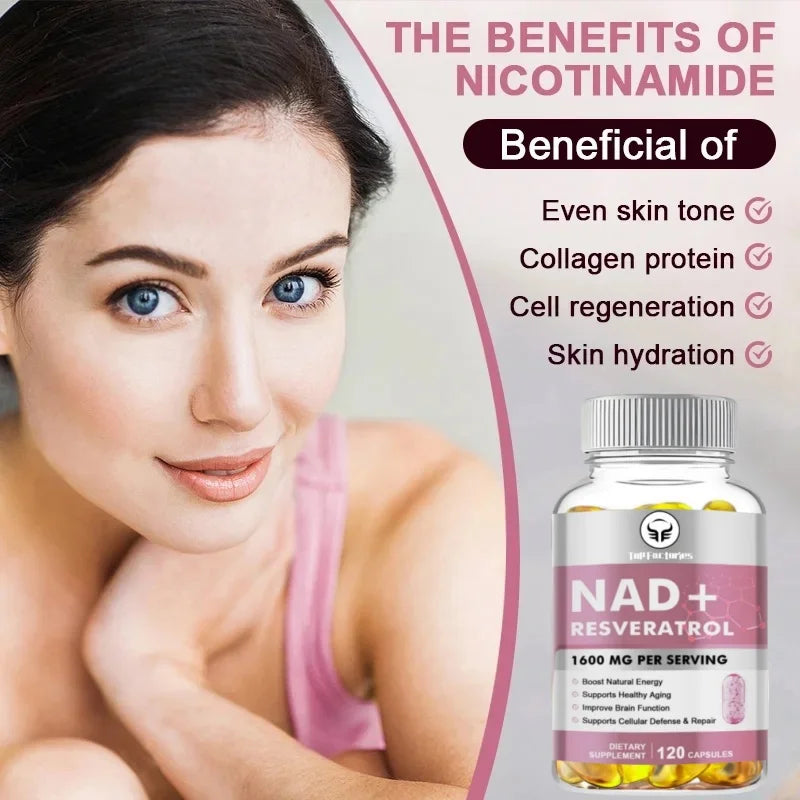 NAD Supplement, 1600mg - Liposomal NAD+Supplements Resveratrol, Nad Plus Promotes Supplements