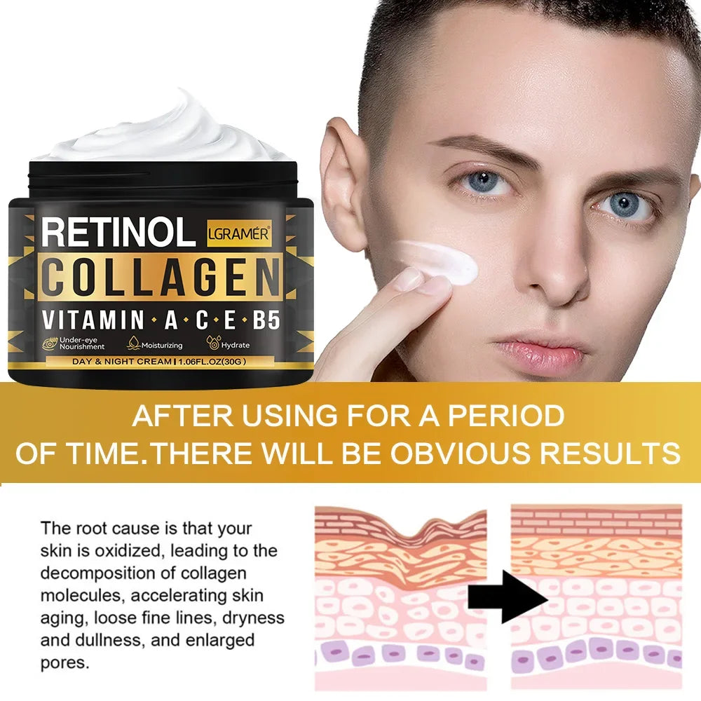 Collagen & Retinol Cream Anti Aging Whitening Cream Face Moisturizer Anti Wrinkle Day & Night Retinol Moisturizer Face Cream