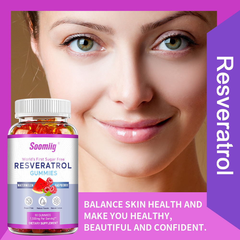Resveratrol Gummies Promotes Skin Balance and Health with Antioxidant Properties