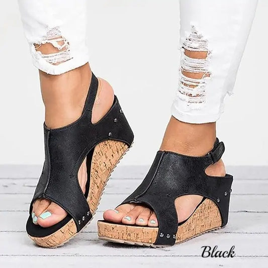 Peep Toe Wedge Sandals