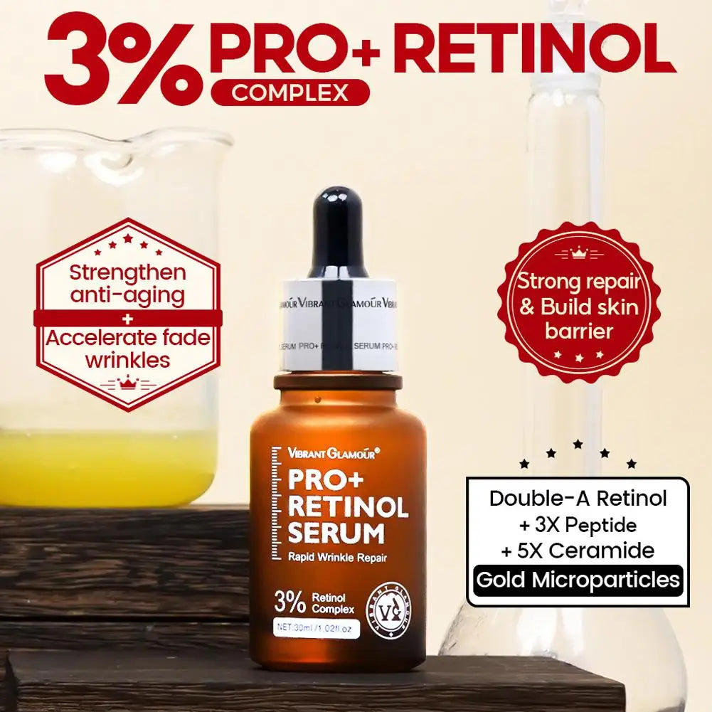 30ml 3% Pro Retinol Serum 3X Peptides 5X Ceramides VE Brighten Skin Anti Wrinkle Anti Sugar Anti Oxygen Skin Care